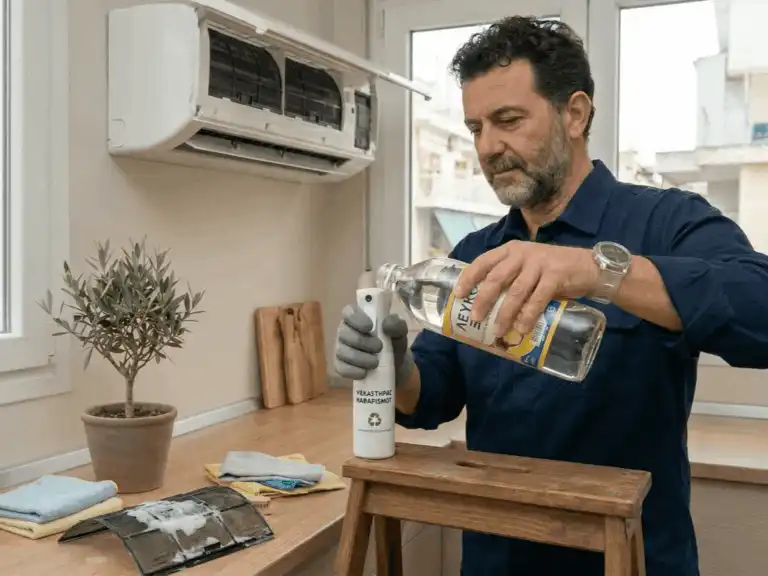 Καθαρισμός φίλτρων κλιματιστικού με ξύδι